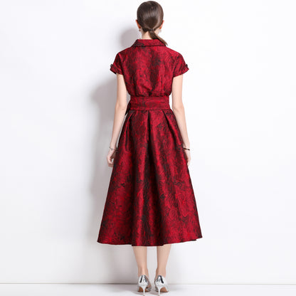 spring and summer fashion high-end jacquard long pendulum elegant banquet dress long dress age-reducing temperament celebrity dress