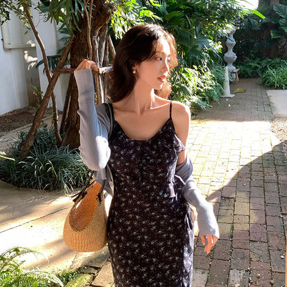 2025 spring new Korean version temperament long-sleeved slim-fit knitted cardigan women's sunscreen shawl women 25229