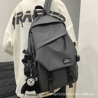 FLOWERSVERSE New Backpack Men's Fashion Schoolbag Women's Neutral Backpack Large Capacity Early High School Student Schoolbag Travel Backpack