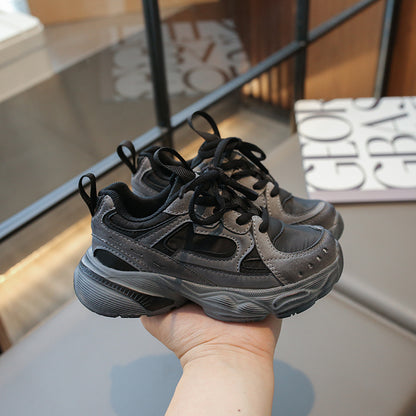 flowersverse Spring New Children's Soft Bottom Dad Shoes Super Hot Boys Running Shoes Girls Stylish and Lightweight Fashionable Sports Shoes