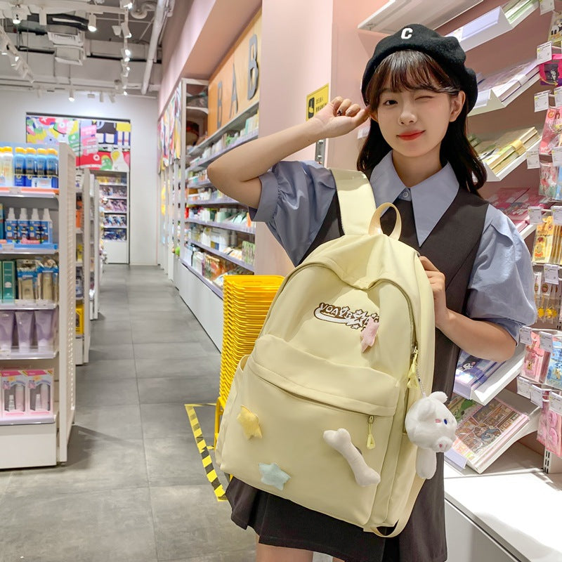 2025 Niche versatile ins style schoolbag for girls, high school students, large-capacity backpack, high-value Korean version of student backpack for women