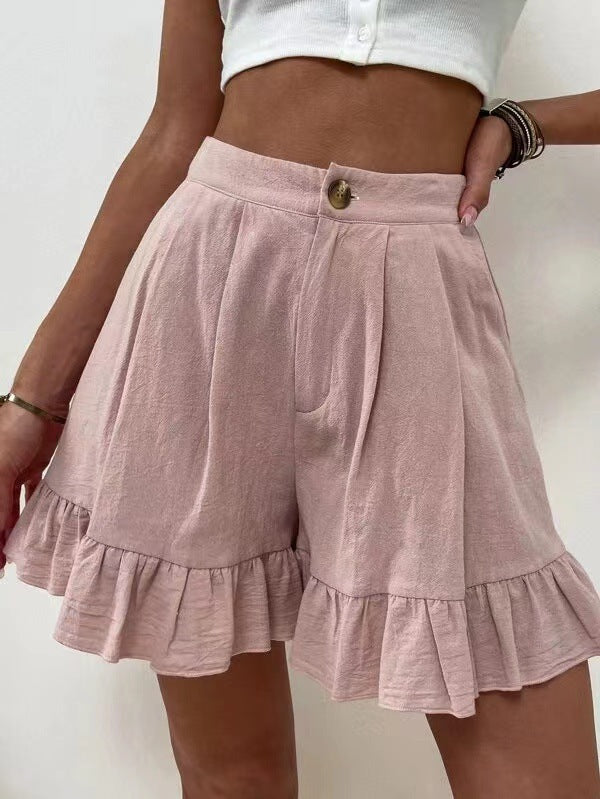 flowersverse Summer New  Hot Shorts Casual Wide Leg Loose Shorts HOTan and NEWn Women's Clothing High Waist Shorts