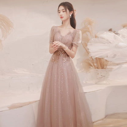 Small evening dress skirt banquet 2025 new light luxury New sense niche style temperament host dress female spring