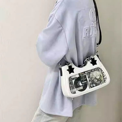 FLOWERSVERSE 2025 Denim Pain Bag Small Food Crossbody Bag Daily popular New Medieval Spice Girl y2k Shoulder Bag Japanese Handbag