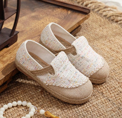 flowersverseNew Simple Cloth Shoes Big Head Shoes Closed-Toe Slippers Fisherman Shoes Linen Leisure Solid Color Beijing Traditional Women's Cloth Shoes