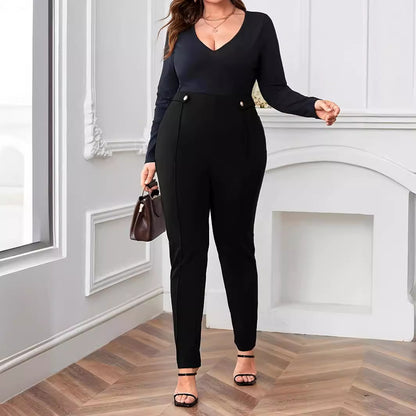 FLOWERSVERSE  New  Independent Station  European and American Slim Solid Color Trousers Skinny Pants plus Size Casual Women's Pants