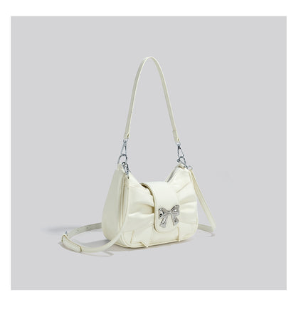 FLOWERSVERSE  New Fashion Pleated Cloud Bag Bow Portable Shoulder Messenger Bag for Women Special-Interest Design Underarm Bag Women