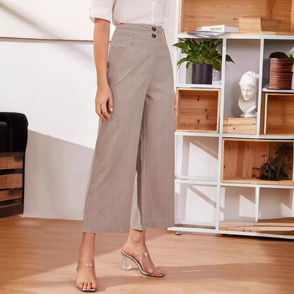 FLOWERSVERSE  In Stock!  New  Summer European and American High Waist Slim-Fitting Ankle Length Trousers Women