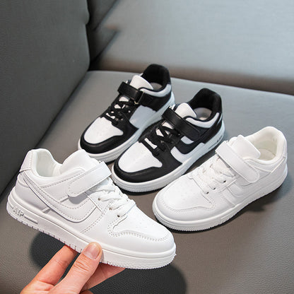 flowersverse Children's 61 White Shoes  New Boy's Sneakers Soft Bottom Fashion Medium and Large Children's Single-Layer Shoes Elementary School Casual Shoes