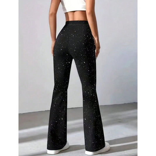flowersverse Spring Cross-Border Foreign Trade Women's Clothing  Independent Station Temu Hot Sale Sequins Shiny Flared Pants
