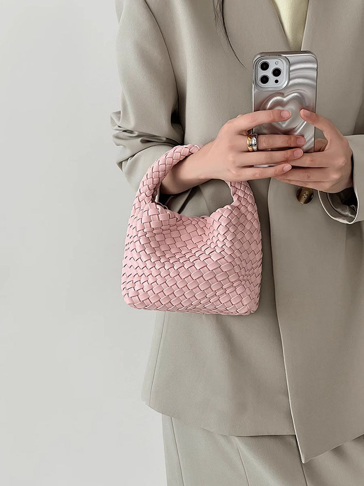 FLOWERSVERSE  Handmade Woven Small Tote Bag Handbags Female  New High-Grade Mini Chain Shoulder Crossbody Bag