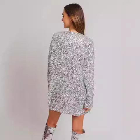 FLOWERSVERSE popular spring and summer new New Popular trade women's clothing  wish mid-skirt slanted shoulder bead dress dress dress dress