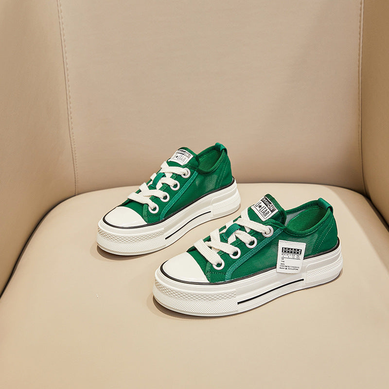 2025 Little white shoes women's  new versatile spring and summer popular casual one-pedal board shoes breathable flat-soled single shoes