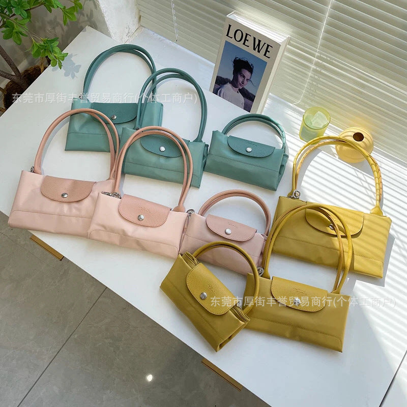 FLOWERSVERSE  70 Th Anniversary Longchamps Bag Nylon Dumpling Bag Large Capacity Women Bags Canvas Tote Shoulder Handbag Longchamps Bag