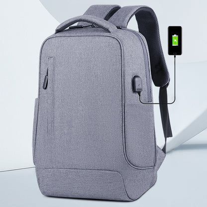 New Backpack USB Backpack Printed Logo Computer Bag Simple Business Leisure Backpack