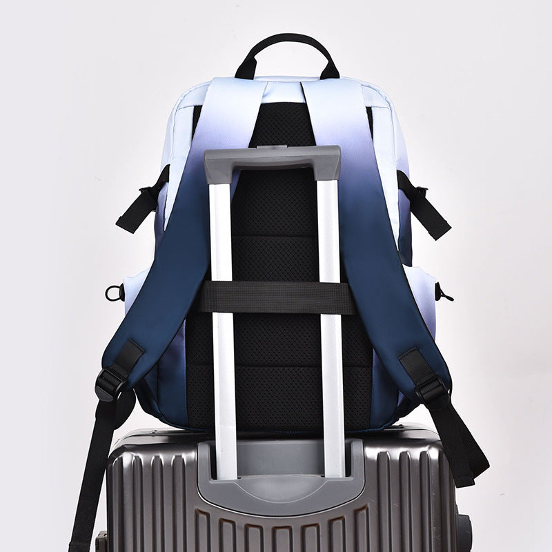 2025  new men's backpack advanced sense gradual change backpack large capacity leisure commuting computer bag student schoolbag