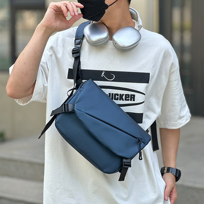 FLOWERSVERSE Men's Chest Bag  New Waterproof Oxford Cloth Chest Shoulder Crossbody Small Backpack Business Commute Shoulder Bag
