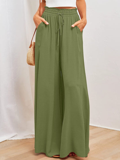 FLOWERSVERSE  European and American Spring and Summer   Casual Wide-Leg Popular Loose Casual Fashion Trousers for Women