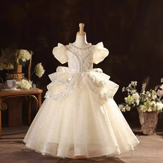 flowersverse Wholesale Children's Dress Princess Dress High-End Little Host Girls Birthday  New Costume for Piano Performance Summer