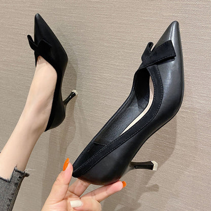 2025 SX8806-B1  bow high heels 2025 new single shoes women's Korean version niche design stiletto women's shoes