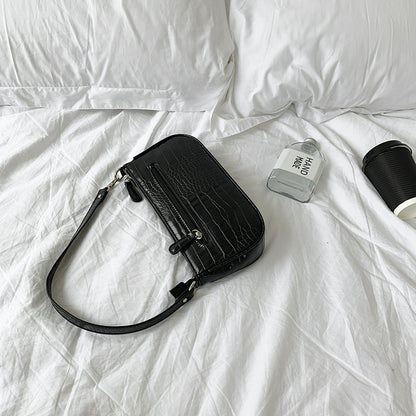 FLOWERSVERSE  High-Grade  Special-Interest Design Bag Retro Underarm Bag Baguette Bag Alligator Print Handbag Bag Handbag