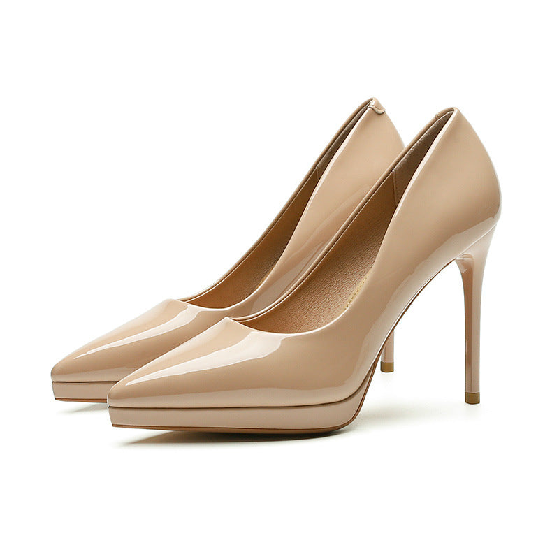 2025 1088A cheongsam model catwalk high heels women's pointed waterproof table 10.5CM thin heel shallow mouth temperament women's single shoes