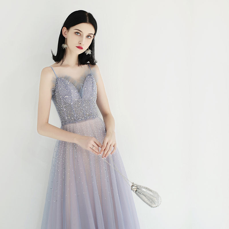 Banquet evening dress women 2025 new long and thin can usually wear host dress temperament party dress