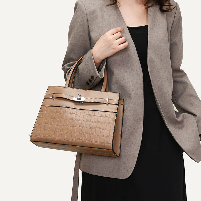 2025 hot-selling popular new fashion temperament stone pattern handbag,  retro large-capacity three-piece women's bag