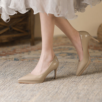 2025 8088-1 Waterproof table high heels women's 2025 autumn new single shoes women's pointed thin heels shallow high heels
