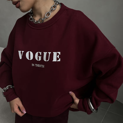 Spring  new letter-printed sweater  loose round neck letter-printed women's top ins