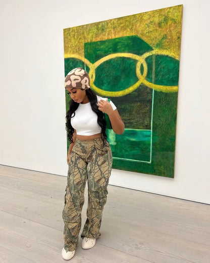 FLOWERSVERSE  T23318 European and American Women's Clothing Fashion Casual Camouflage Printed Overalls Exclusive for Cross-Border One Piece Dropshipping