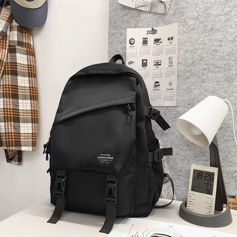 INS Backpack Men's Simple Versatile Large Capacity Leisure Travel Backpack Female Junior High School Student High School and College Student Schoolbag