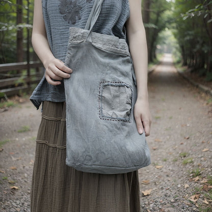manual wiring multi-purpose messenger bag cotton and linen travel Fengsen Zen leisure simple literary bag