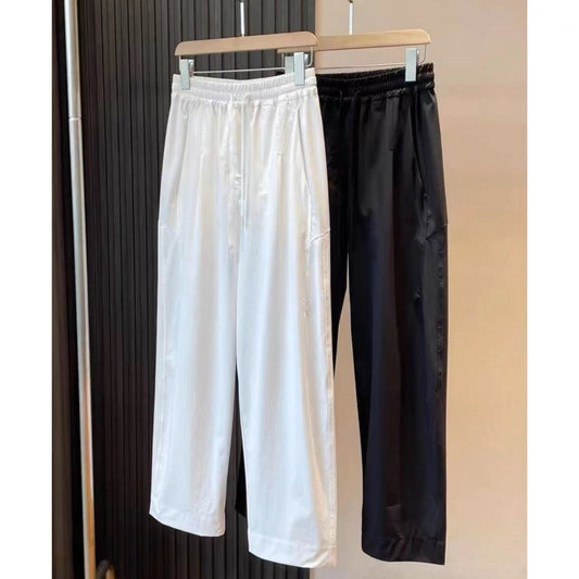 flowersverse Lu's Lightweight and Comfortable Straight-Leg Pants Women's Draping Breathable Slimming Trousers High Top Sports Casual Pants Spring and Summer C0317t