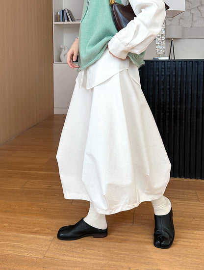 2025  spring new Korean version solid color flower high waist and thin temperament commuting puffy skirt 3015