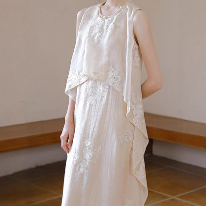 2025 New Chinese dress  spring and summer new original national style women's clothing Tencel jacquard improved long dress