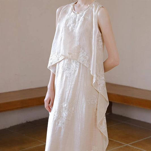 2025 New Chinese dress  spring and summer new original national style women's clothing Tencel jacquard improved long dress