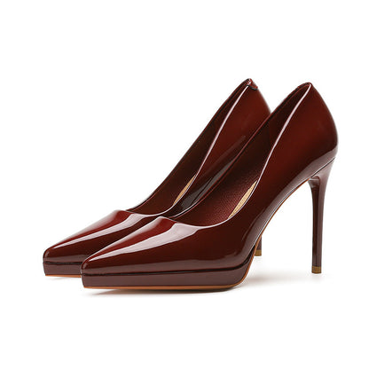 2025 1088A cheongsam model catwalk high heels women's pointed waterproof table 10.5CM thin heel shallow mouth temperament women's single shoes