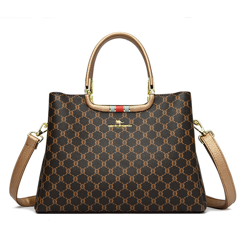 2025 Handbag  retro printed women's handbag large capacity high sense mother bag simple commuter shoulder bag