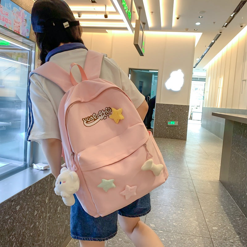 2025 Niche versatile ins style schoolbag for girls, high school students, large-capacity backpack, high-value Korean version of student backpack for women
