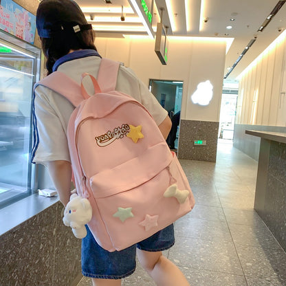 2025 Niche versatile ins style schoolbag for girls, high school students, large-capacity backpack, high-value Korean version of student backpack for women