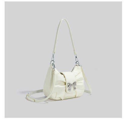 FLOWERSVERSE  New Fashion Pleated Cloud Bag Bow Portable Shoulder Messenger Bag for Women Special-Interest Design Underarm Bag Women