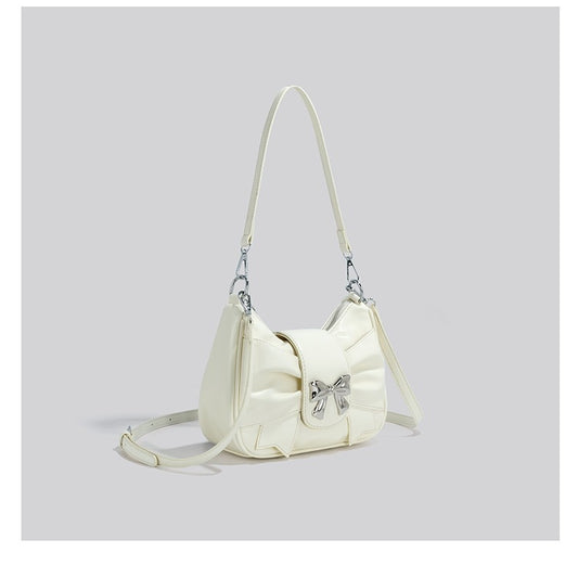 FLOWERSVERSE  New Fashion Pleated Cloud Bag Bow Portable Shoulder Messenger Bag for Women Special-Interest Design Underarm Bag Women