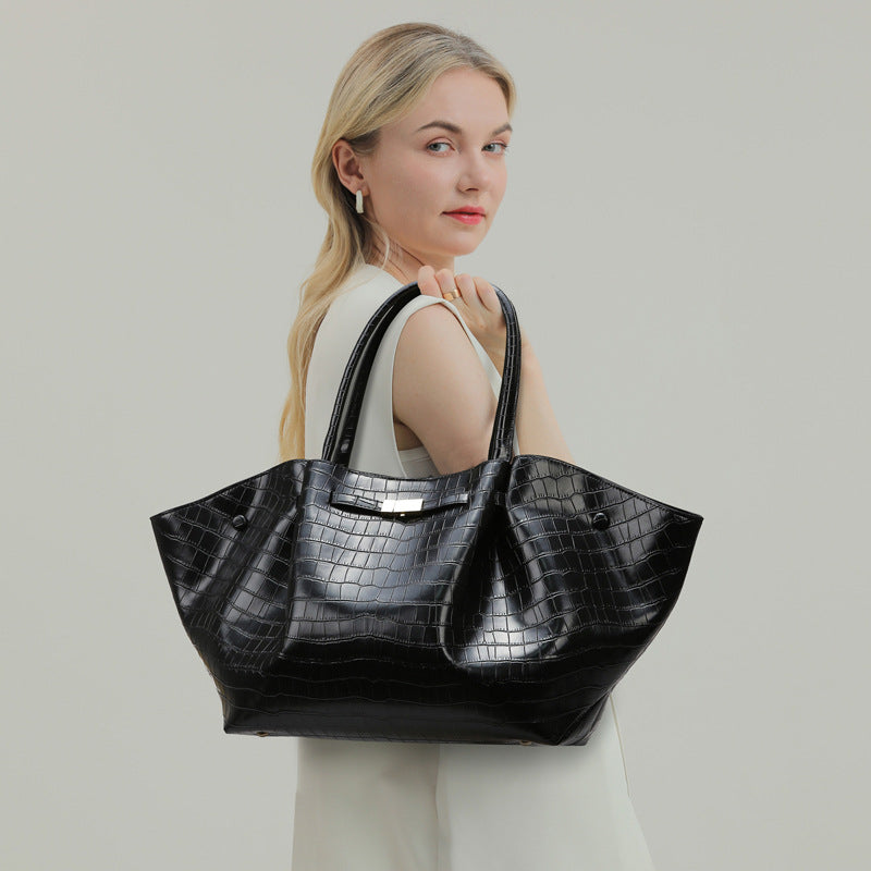 2025 Handbag New hot-selling stone pattern wing bag large capacity high-end tote bag fashionable texture large bag women