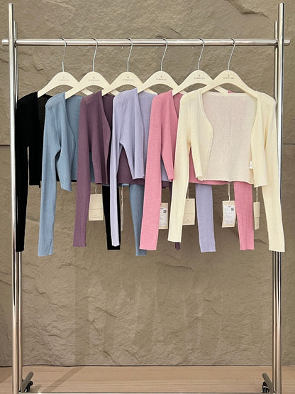 2025 spring new Korean version temperament long-sleeved slim-fit knitted cardigan women's sunscreen shawl women 25229