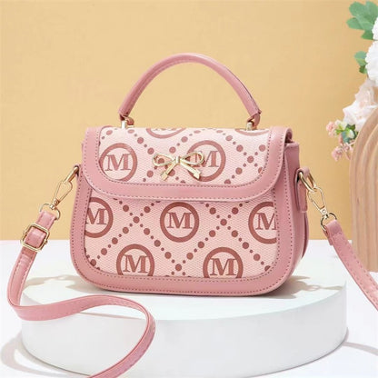 2025 Handbag bag new printed high-end women's handbag light luxury texture saddle bag contrasting color versatile messenger bag