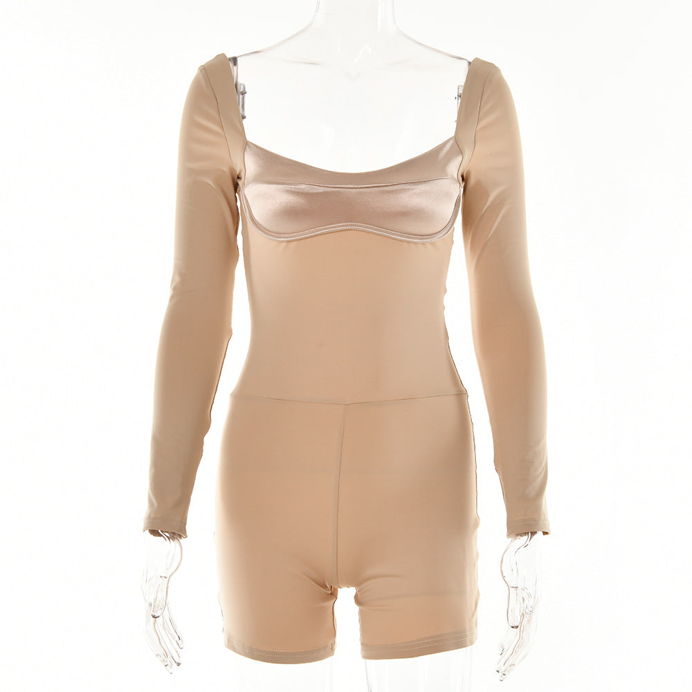 2025 New explosion sexy halter low-cut bottoming shirt autumn hot-selling fashion tight long-sleeved onesie women