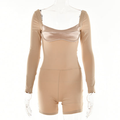 2025 New explosion sexy halter low-cut bottoming shirt autumn hot-selling fashion tight long-sleeved onesie women