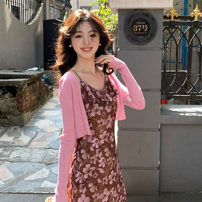 2025 spring new Korean version temperament long-sleeved slim-fit knitted cardigan women's sunscreen shawl women 25229