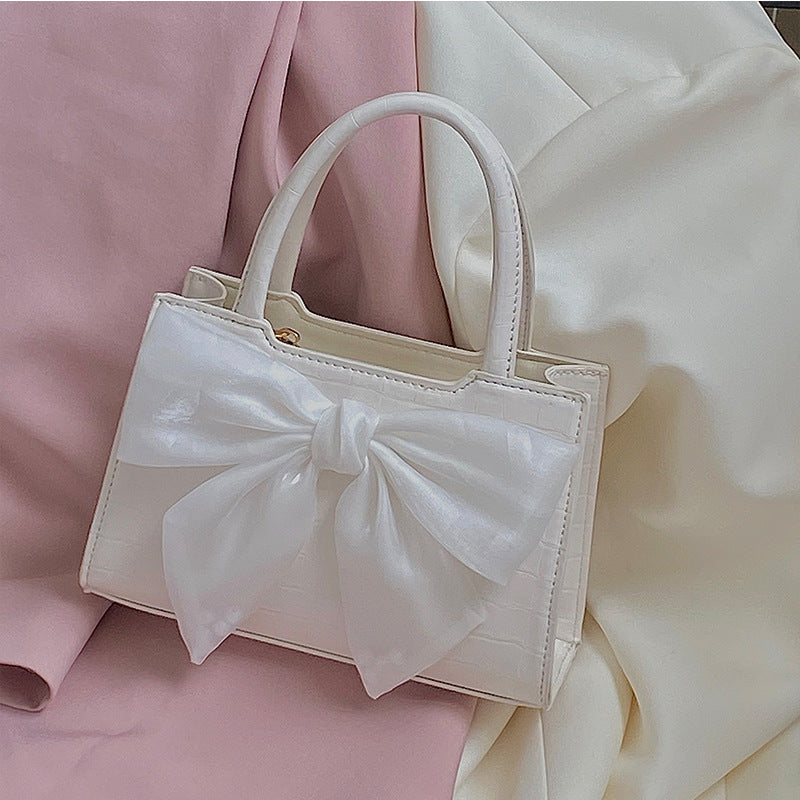 FLOWERSVERSE 2025 Little girl bag, celebrity style, sweet girl bow handbag, summer shoulder oblique span small square bag